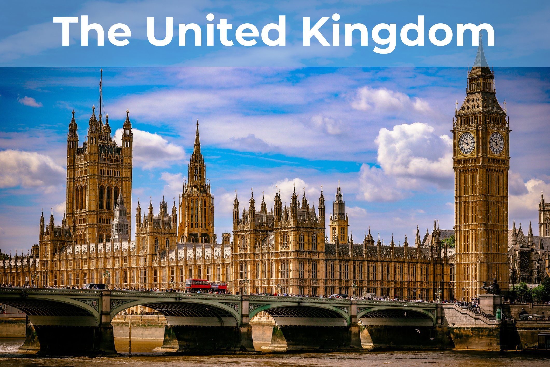 Big Ben in London with "The United Kingdom" Written on top. Click for more.