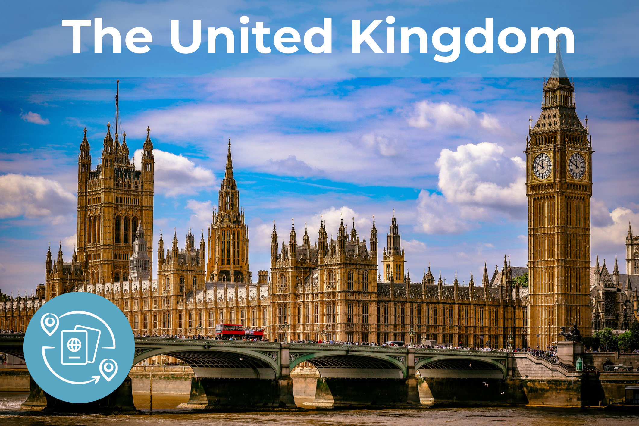 Big Ben in London with "The United Kingdom" at the top