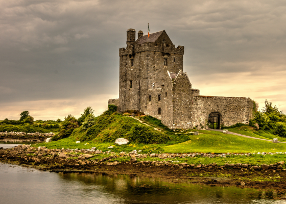 A historic Irish castle in ruins