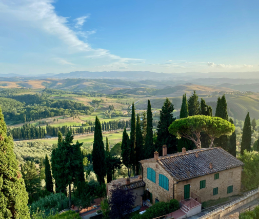 View of a Tuscan villa