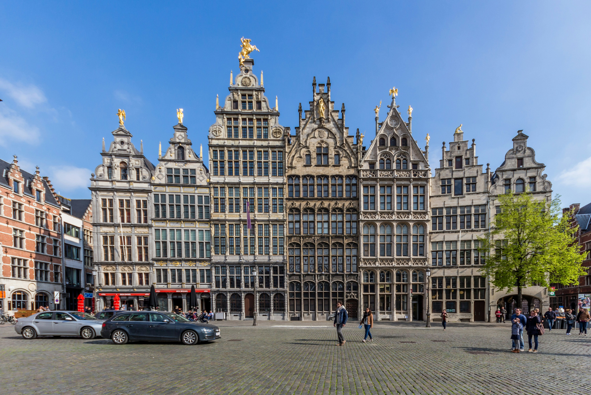 Street in Belgium with historic houses