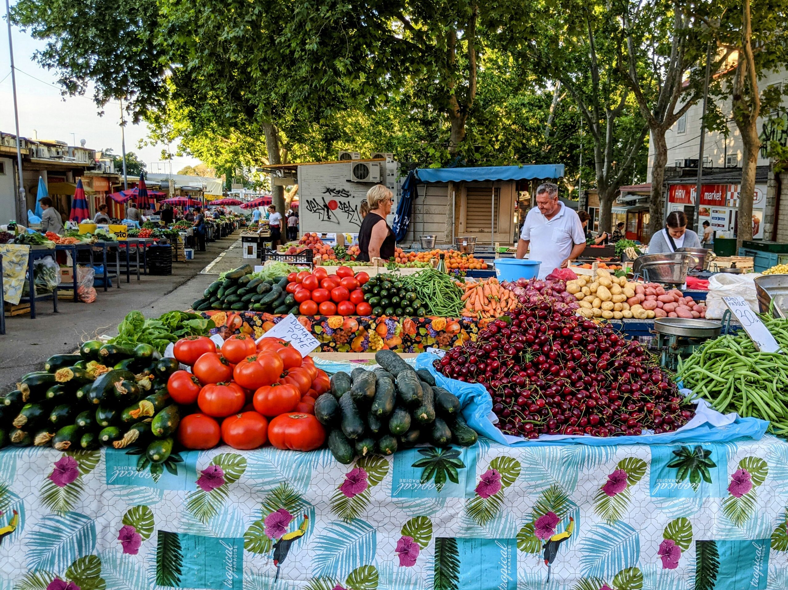 Outdoor market in Split, Croatia