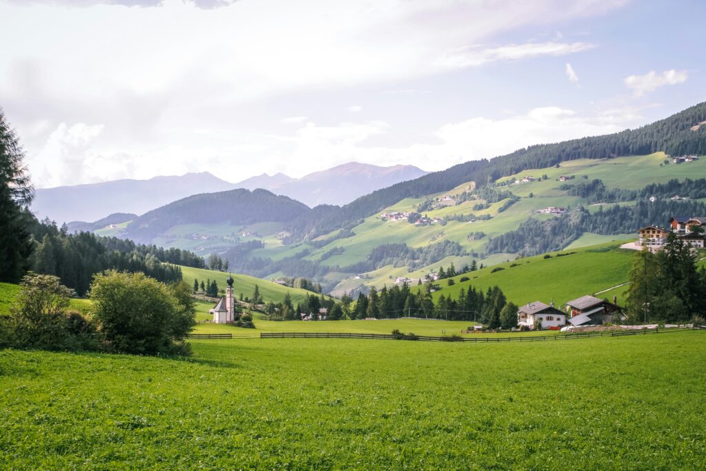 Green fields in Austria