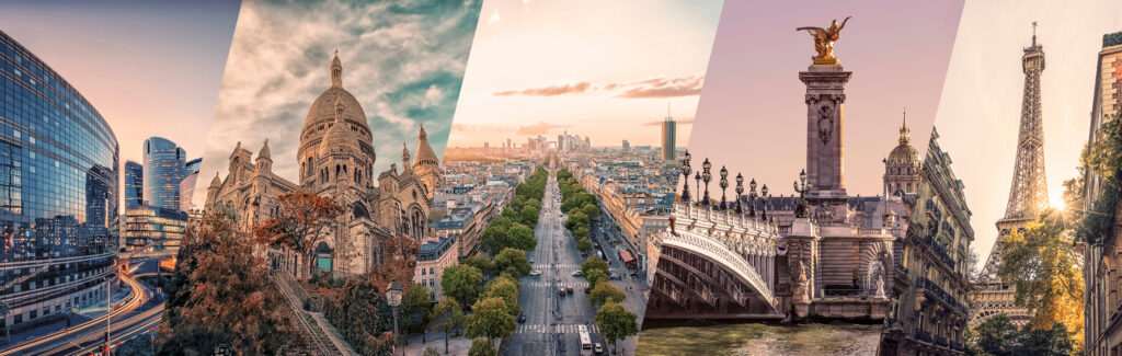 European famous landmarks collage