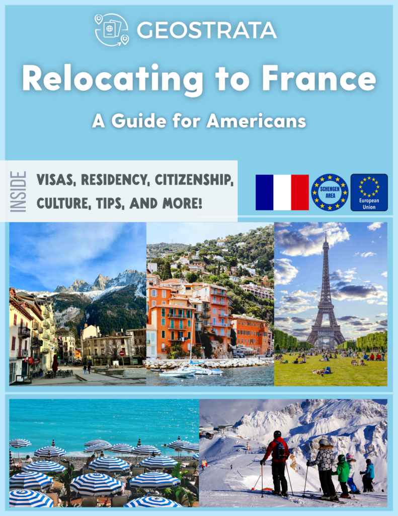 Cover of the eBook "Relocating to France: A Guide for Americans" With imagery of France